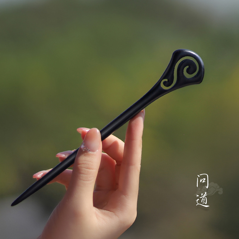 Xiangyun horquilla estilo antiguo simple diario de alto grado updo horquilla de madera nuevo estilo chino accesorios para el cabello palillos de ébano al por mayor