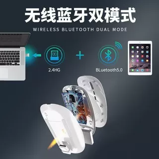 秦创源蓝牙双模无线鼠标充电静音电脑笔记本跨境办公发光充电鼠标