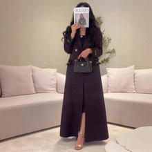 2025秋冬外贸新款欧美亚马逊跨境英伦风衣女风中长款名媛风衣外套