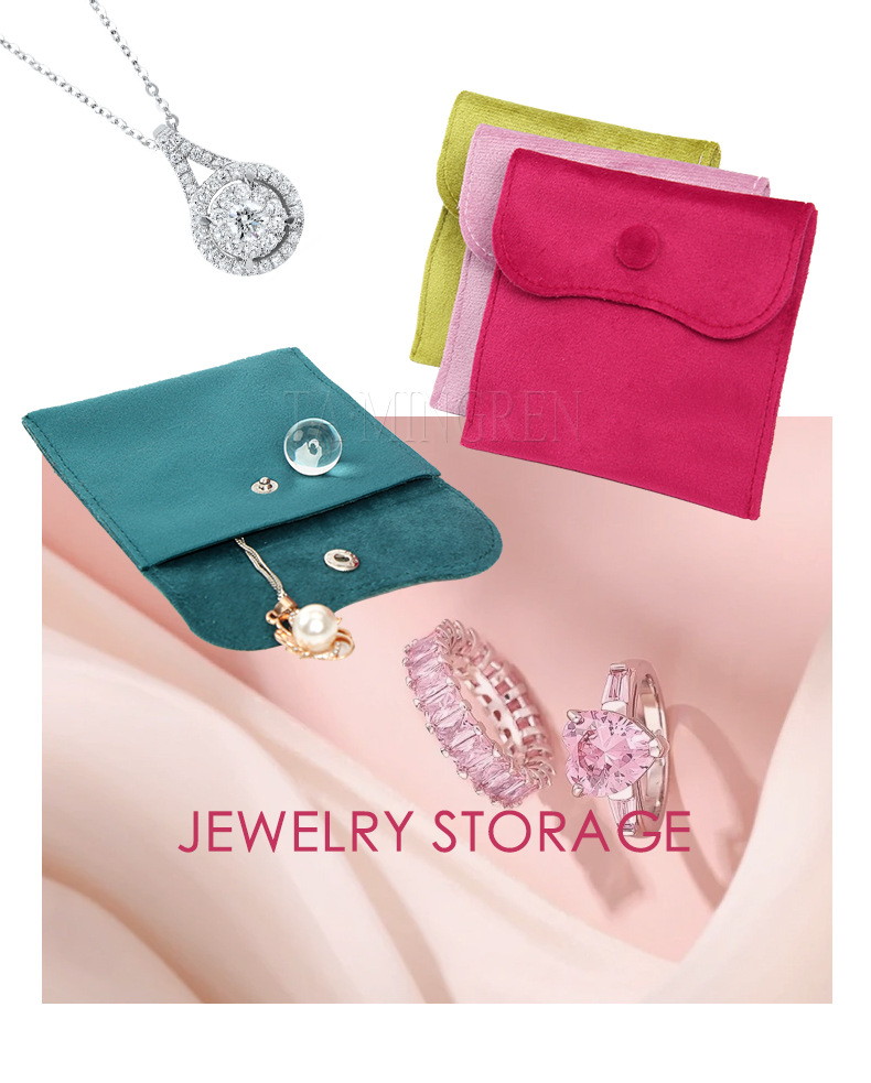 Solid Color Pattern Velvet Cloth Solid Color Jewelry Packaging Bags