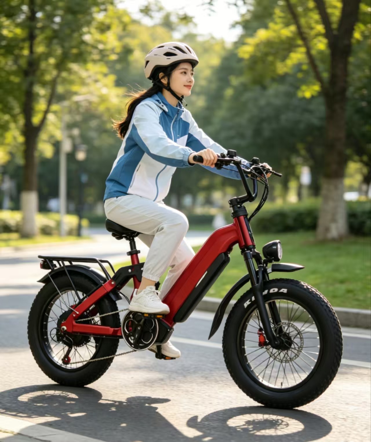 Exclusive cross-border supply of new models 20inch Fat tire 2-wheel electric motorcycle soft-tail mountain electric bicycle