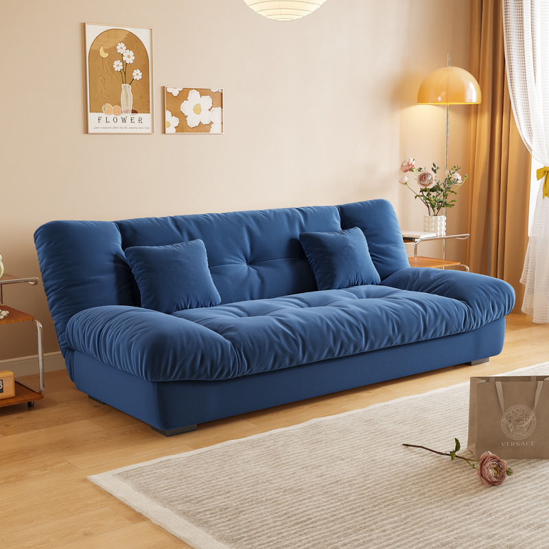 Fábrica directa sofá cama en un solo uso doble sofá plegable doméstico pequeño tipo de alquiler sofá de nube súper suave