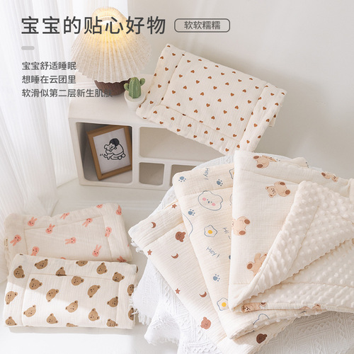 Baby stroller cushion, autumn and winter thickened pure cotton gauze flannel non-slip baby-specific stroller cotton pad small mattress