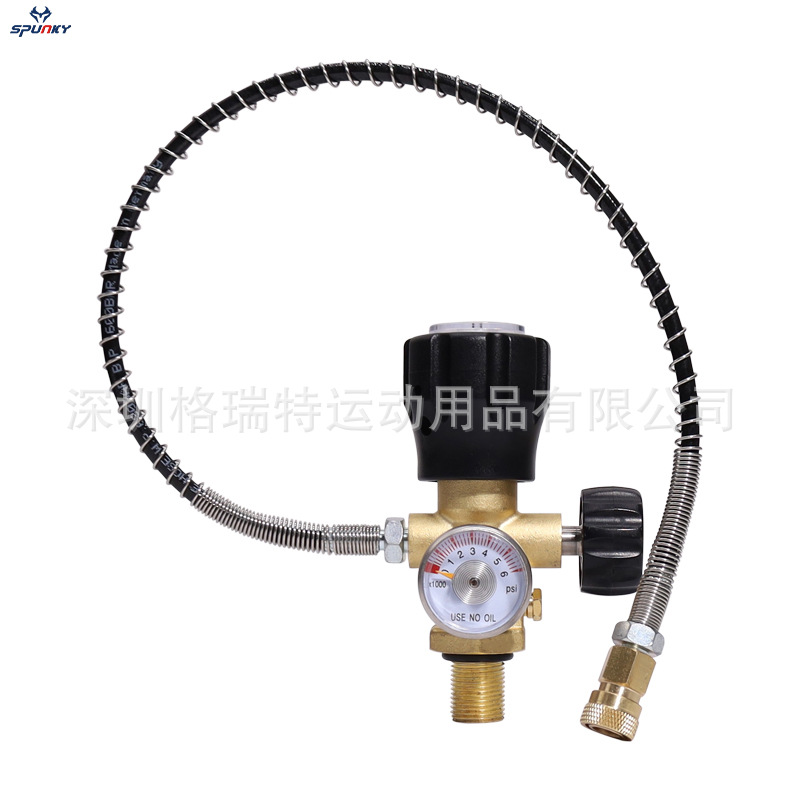 M18*1.5二氧化碳气瓶充气连接24英寸管接黑柄铜色6000psi充气阀门