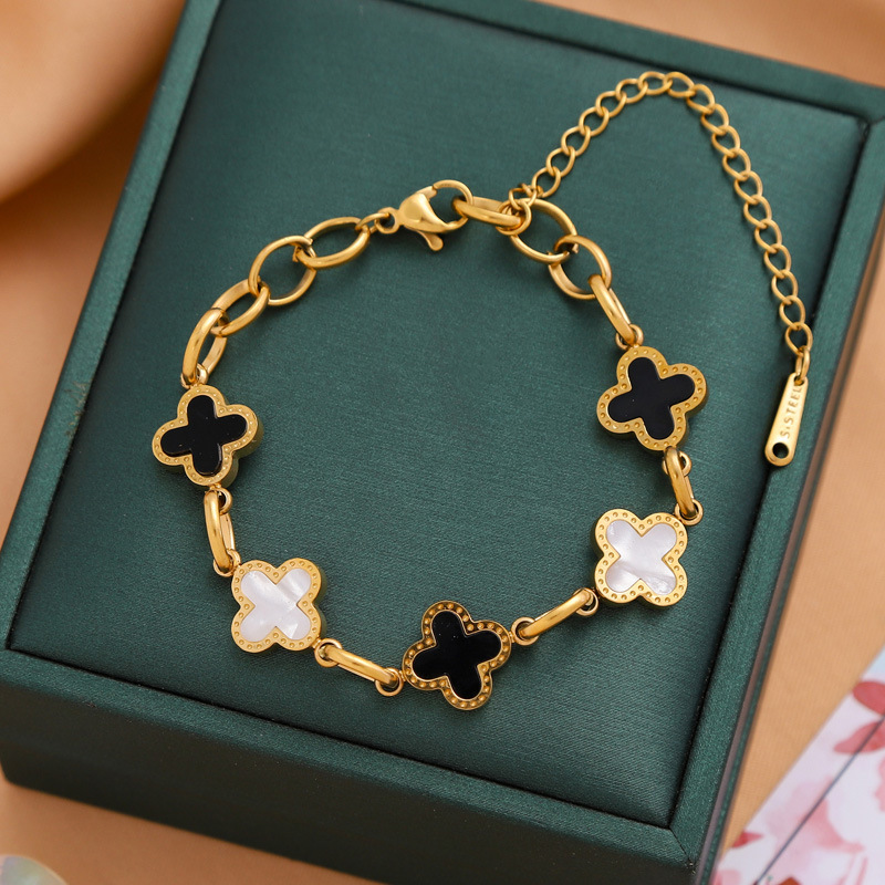 Ventas transfronterizas calientes nuevas pulseras de acero de titanio personalidad femenina de alto nivel diseño ligero de lujo moda temperamento versátil joyería de acero de titanio image 66