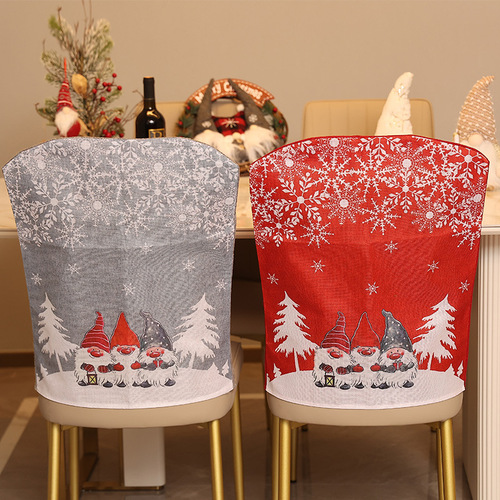 Cross-border new product Christmas European and American style cartoon forest snowflake chair cover creative printing chair decoration accessories