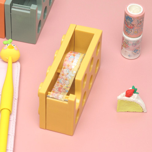 Building block tape holder tape machine small stationery tape tearer desktop tape cutter transparent tape machine
