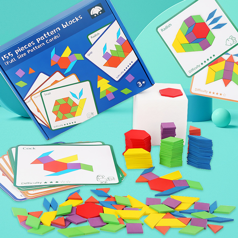 155 piezas de madera juguetes para niños forma creativa bloques de construcción rompecabezas educación temprana variedad rompecabezas Juguetes