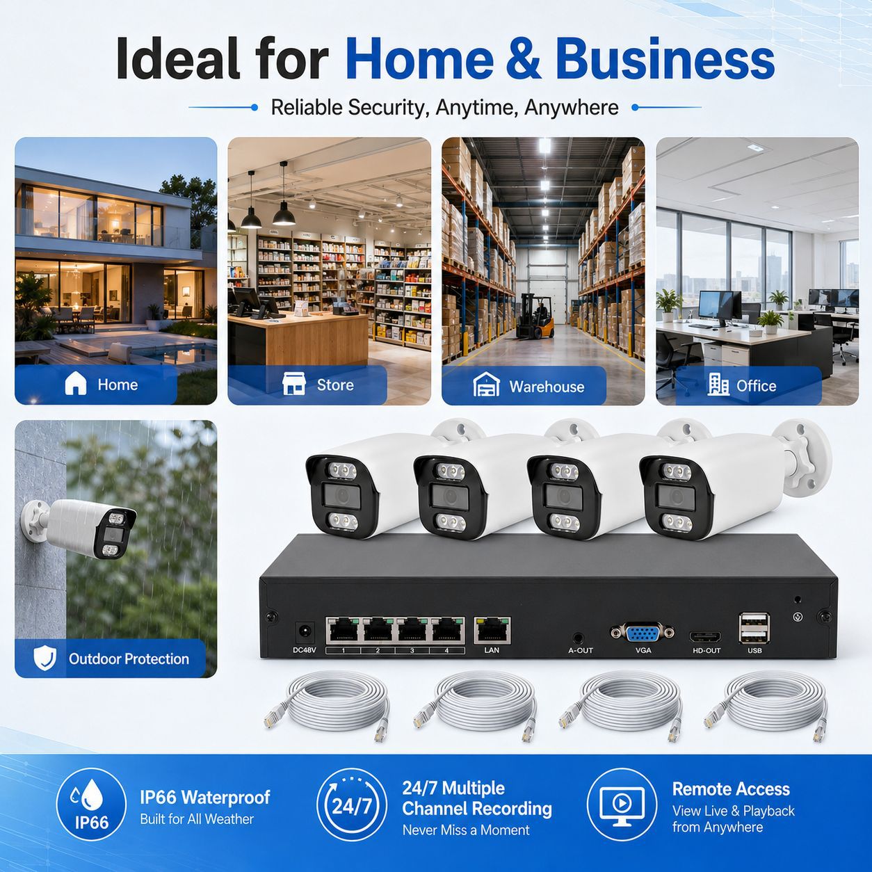 POE Security Camera System IP CCTV NVR Kit Seetong摄像头套装