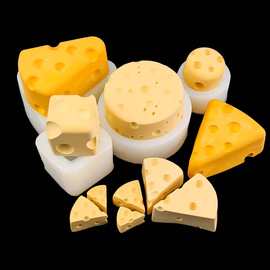 三角芝士奶酪造型硅胶模具创意手工圆形方形香薰蜡烛滴胶石膏摆件
