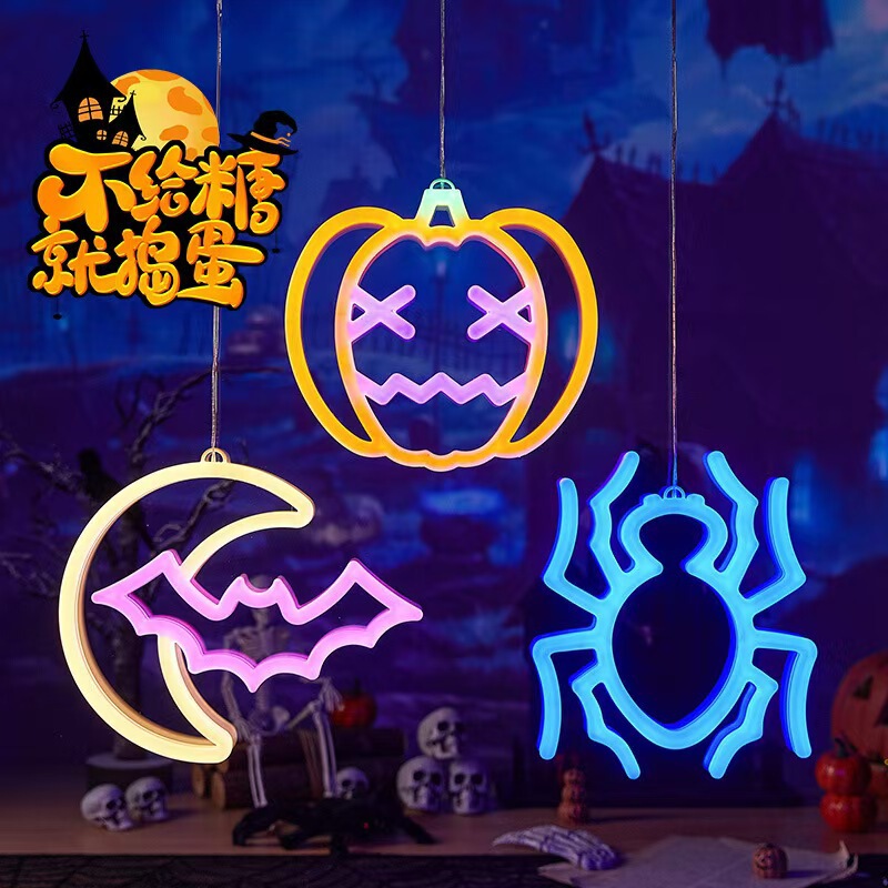 Led Neon Lights Halloween Festival Decoration Romantic Atmosphere Lights Glowing Pumpkin Spider Ghost Bat Lights Led Neon Lights Halloween Festival Decoration Romantic Atmosphere Lights Glowing Pumpkin Spider Ghost Bat Lights