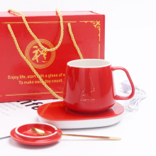 智能恒温马克杯十二星座带盖勺马克杯55°暖暖杯陶瓷水杯礼品杯