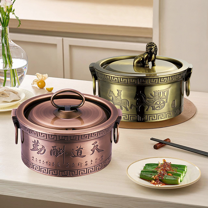 Venus Antique Copper 304 Stainless Steel Small Hot Pot Commercial Household Retro Single Induction Cooker Self-service Hot Pot