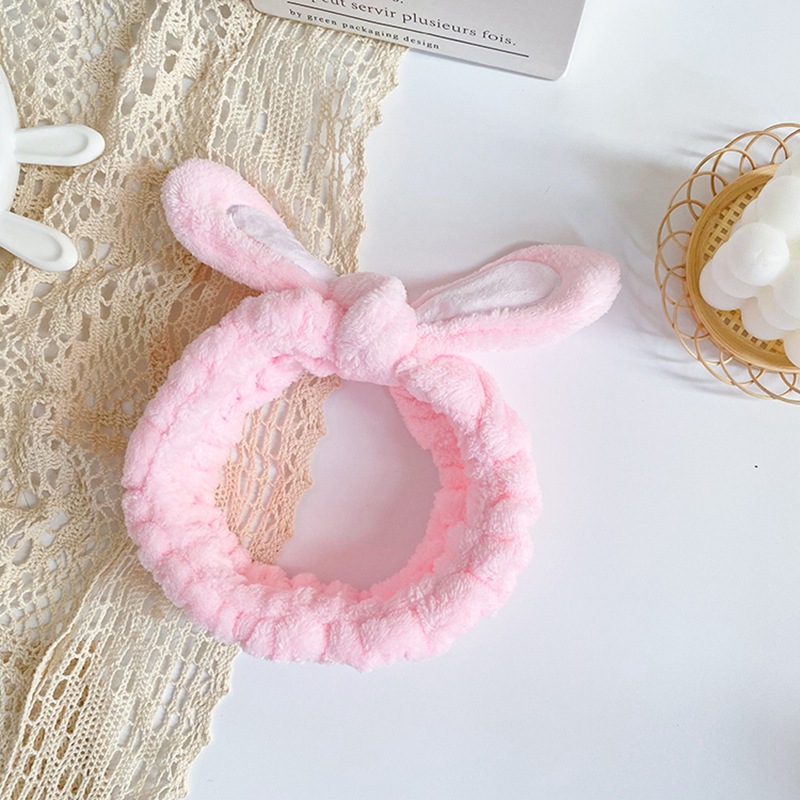 Estilo coreano Orejas de conejo de felpa de las mujeres lindas banda para el cabello lavado de cara anudada banda para el cabello turbante de invierno accesorios para el cabello joyería al por mayor