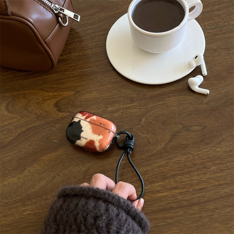 小衆の黒い茶色の塊は墨をかけてリンゴの12 airpods4のイヤホンのカバーのエアポッドの23世代のイヤホンの殻を適用します。|undefined