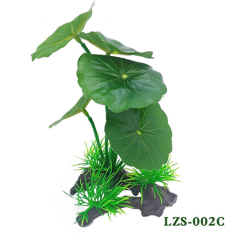 Acuario pecera paisaje agua planta decoración simulación plástico Lotus tela falsa hoja agua planta simulación arena bandeja Decoración
