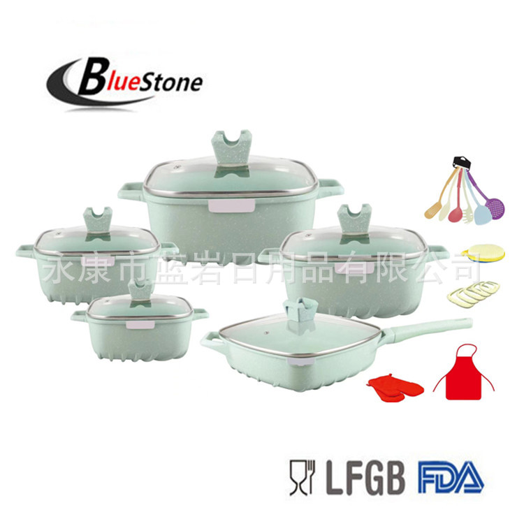 Supply 25-Piece Non-Stick Pot Set Aluminum Pot Set Medical Stone Pot Set Gift Pot Cross-Border