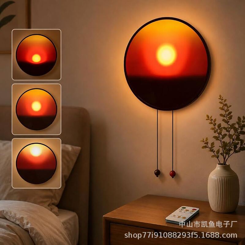 New Rechargeable Wall Lamp for Bedroom and Living Room, Ambient Light, Wall-Mounted Creative Lamp, Adjustable Sunrise and Sunset Wall Lamp New Rechargeable Wall Lamp for Bedroom and Living Room, Ambient Light, Wall-Mounted Creative Lamp, Adjustable Sunrise and Sunset Wall Lamp