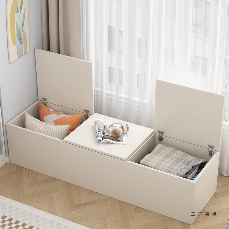 Bay window storage cabinet with flip-up doors, tatami cabinet, kang cabinet, storage cabinet for window space utilization, floor cabinet
