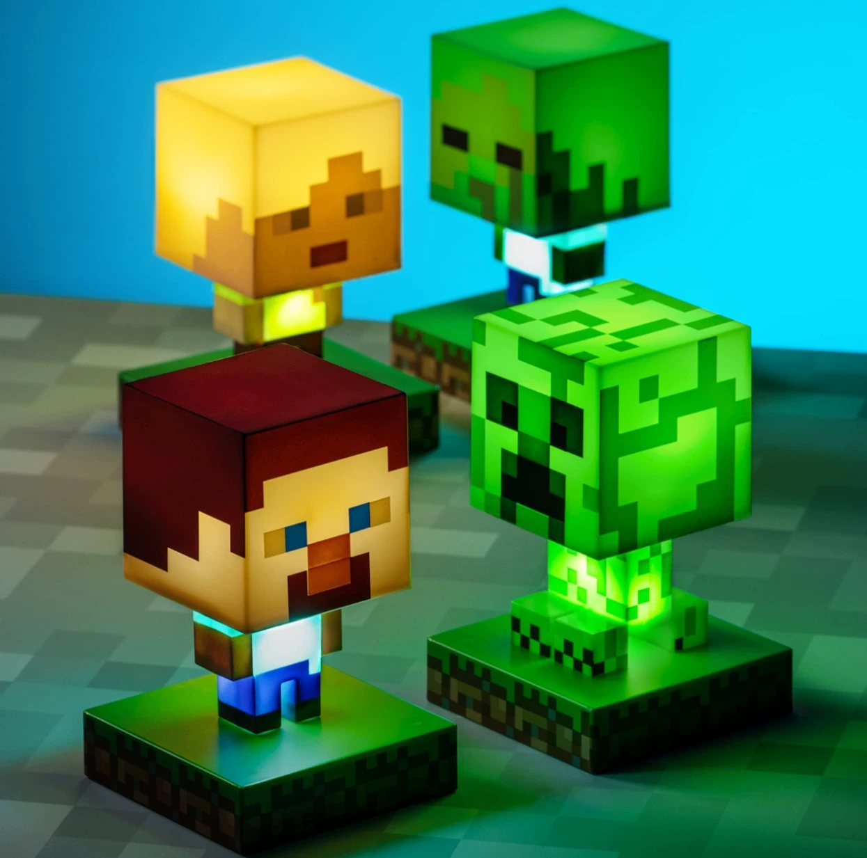 Ночник-лягушка (Minecraft) Fox Lamp и мини-фигурки — батарейка LED, декоративный, 14×8×10 см