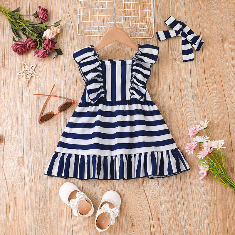 Children's Clothing Wholesale Summer Girls Suspender Skirt Casual Striped Skirt display picture 2
