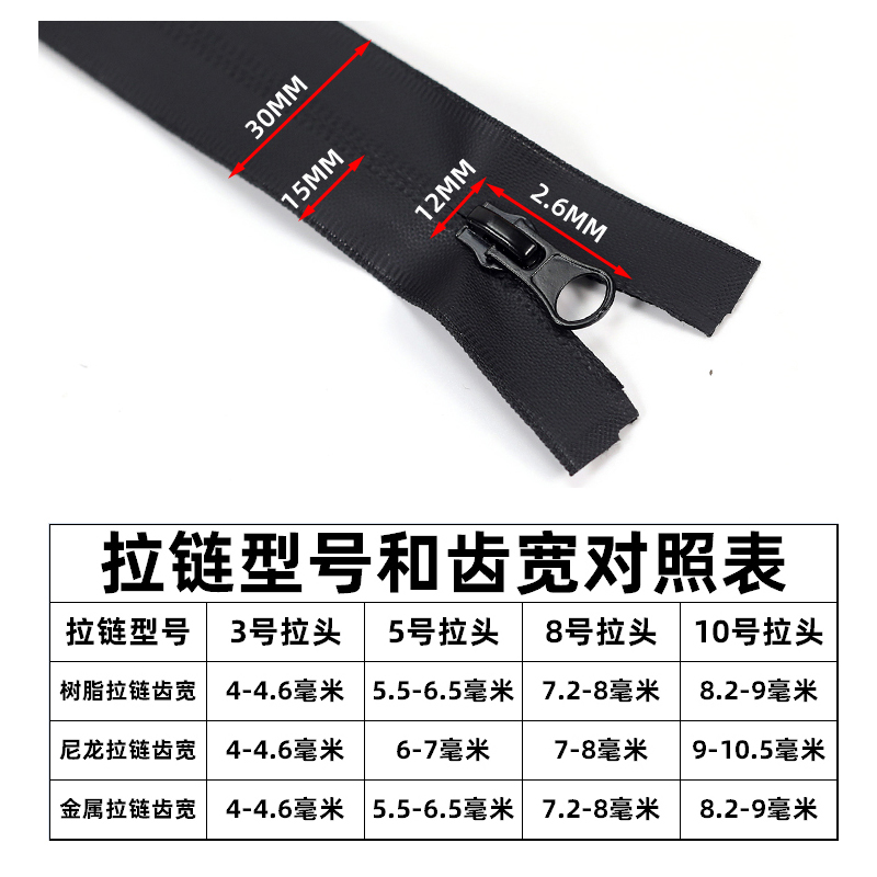 5号7号通用尼龙防水拉链羽绒服外套冲锋衣口袋开口双开拉锁配件