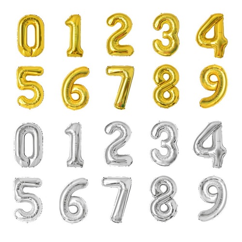 16-inch 32-inch 40-inch digital letter aluminum foil balloons for festival, birthday party, wedding celebration and decoration scene aluminum foil balloons