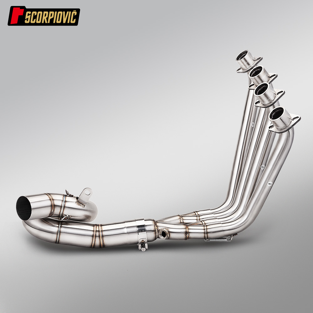 Suitable for Qianjiang Sai 600 680CC full exhaust system, stainless steel spiral front exhaust pipe and tail muffler