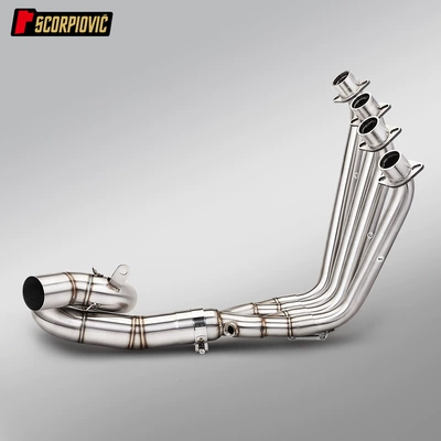 Suitable for Qianjiang Sai 600 680CC full exhaust system, stainless steel spiral front exhaust pipe and tail muffler