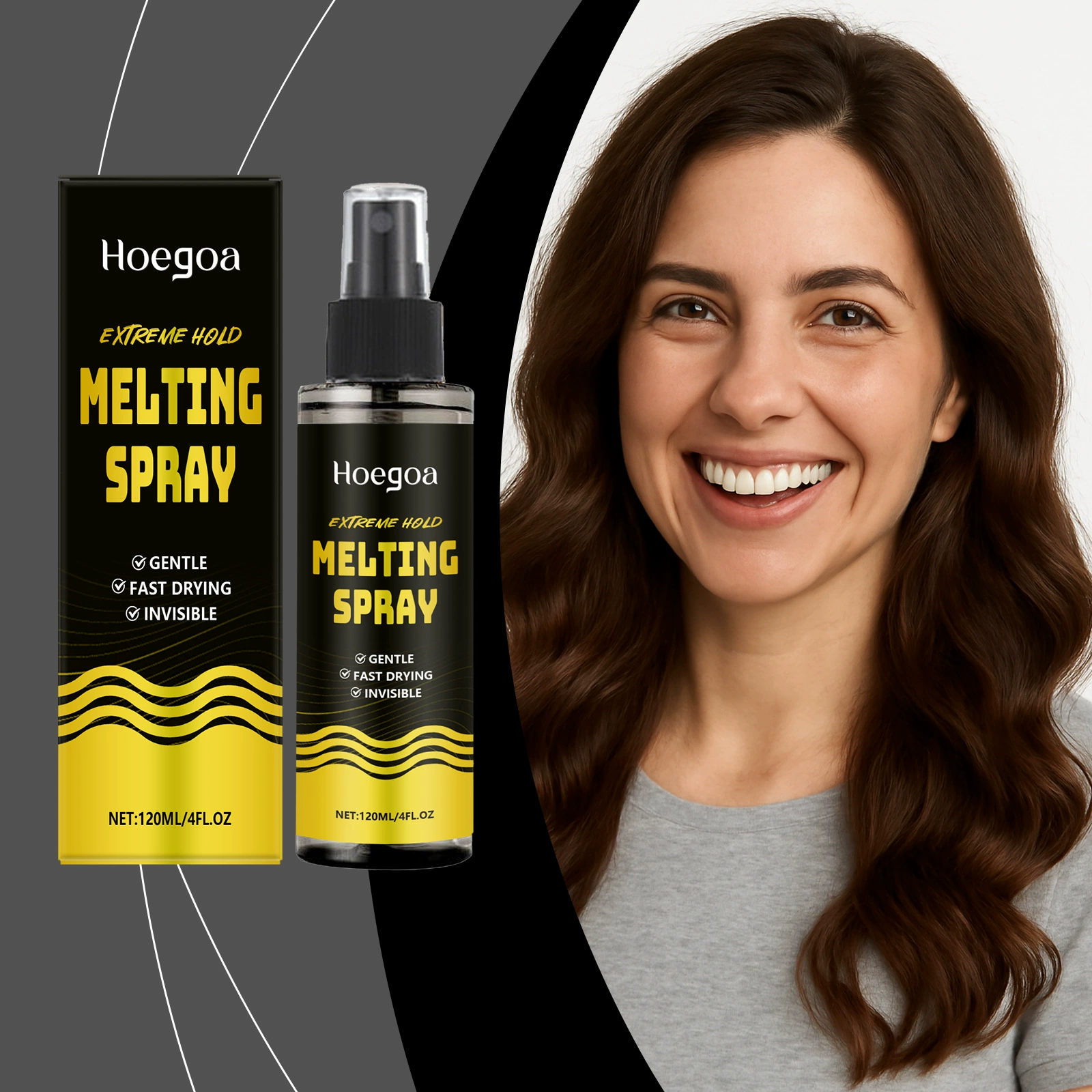 Спрей для париков HOEGOA Lace Wig Spray, невидимый уход за волосами, ежедневный уход, удобный спрей