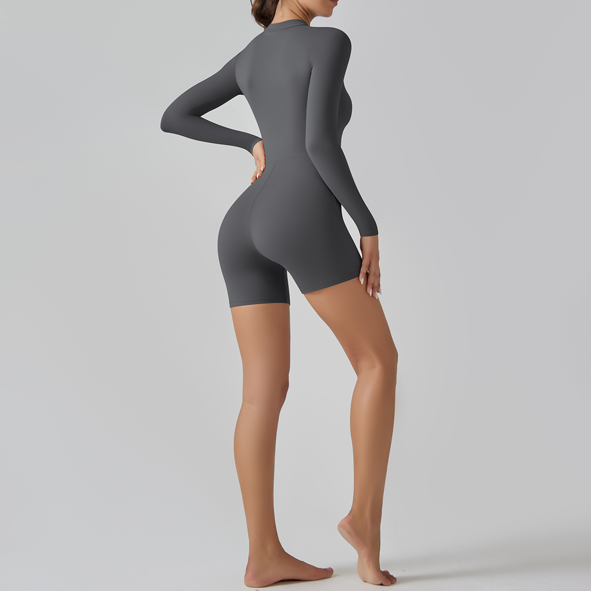 206g Weight Long Sleeve Sleeve Length Nylon, Cotton Blend Fabric Type Regular Top Length Rompers Pants Type Fitness, Running, Sports Occasion Round Neck Neckline Solid Color Pattern Simple Style, Sport Style Style Simple Style Sport Style Solid Color Nylon Cotton Blend Round Neck Tracksuit Rompers 93