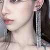 Small ear clips with tassels, design earrings, no pierced ears, light luxury style