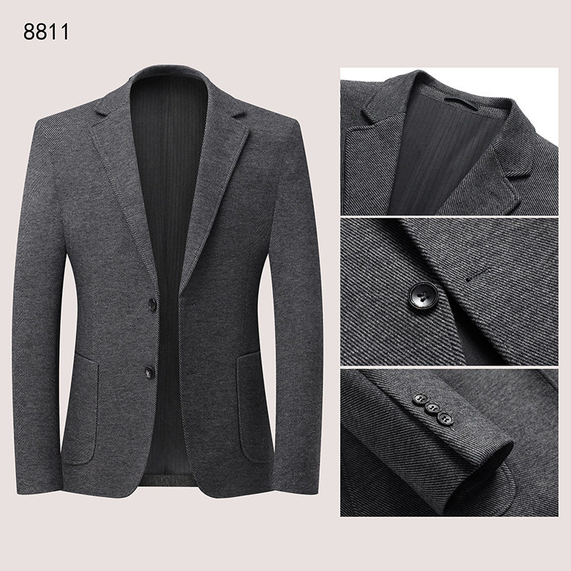 Áo vest nam phom ôm nhẹ, hai lớp lót bông dày dặn, co giãn, không cần ủi, giặt máy được — thanh niên màu xám