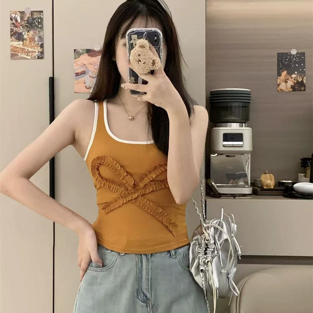 Сексуальная горячая девушка бант камзол жилет женский летний нагрудный коврик новый дизайн