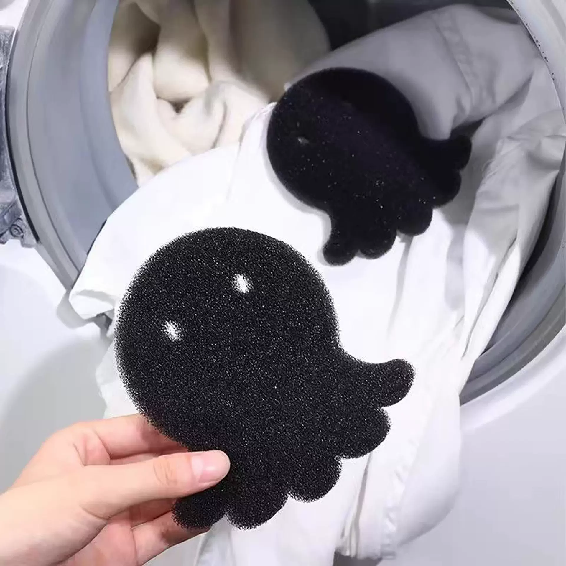 宠物吸毛器过滤海绵滚筒洗衣机粘毛神器 章鱼形状清洁吸油海绵
