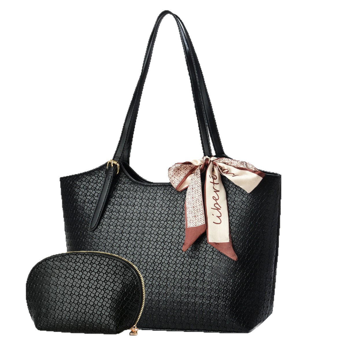 Bolsa de gran capacidad de transporte de ocio mochila de hombro temperamento textura brazo bolso de dama totebags