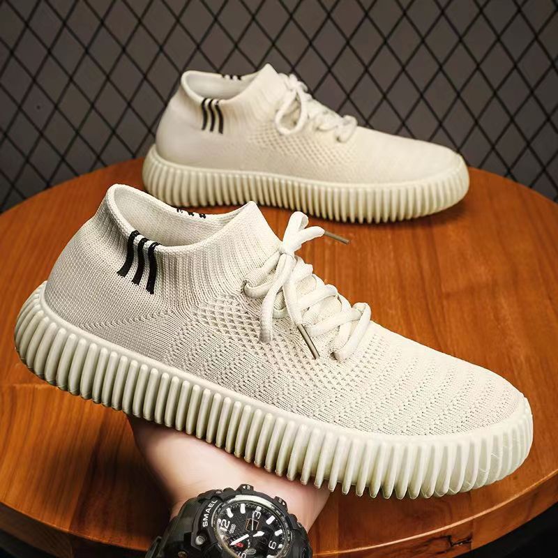 Couvre-chaussures respirant pour hommes et femmes, haut en gelée, bas Flyknit en noix de coco, chaussures de Couple, filet décontracté, 2024_voghion.com