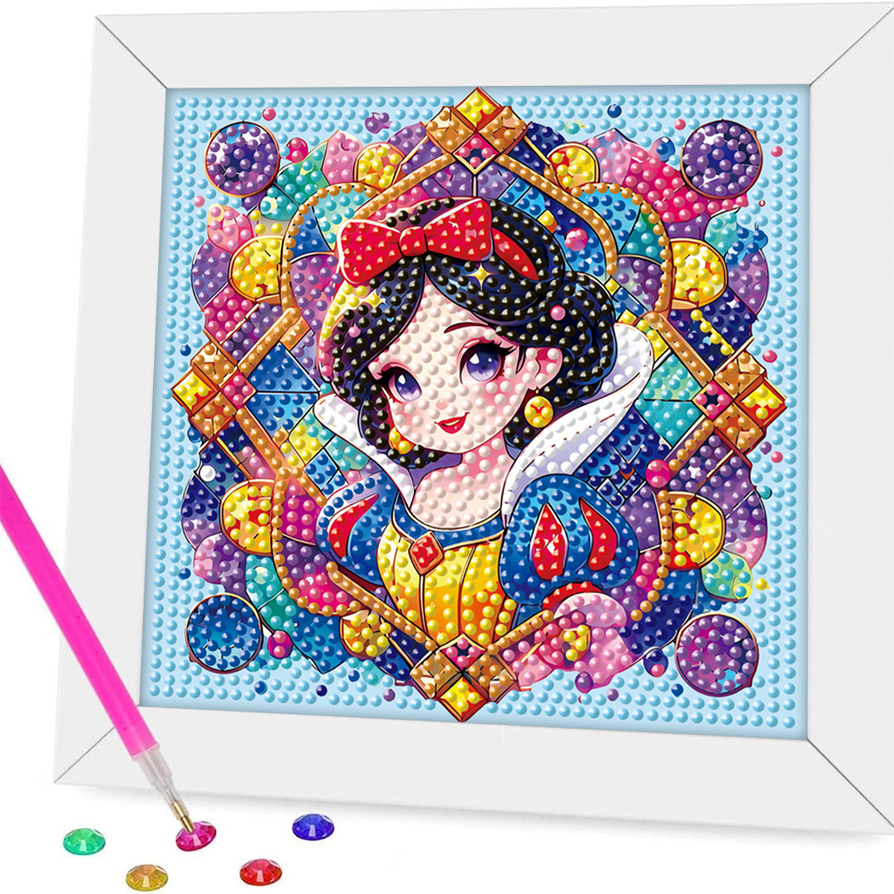 Nueva pintura de diamantes para niños, pegatinas de diamantes de princesa, pintura de diamantes con puntos bonitos, pintura de diamantes educativa hecha a mano para jardín de infantes