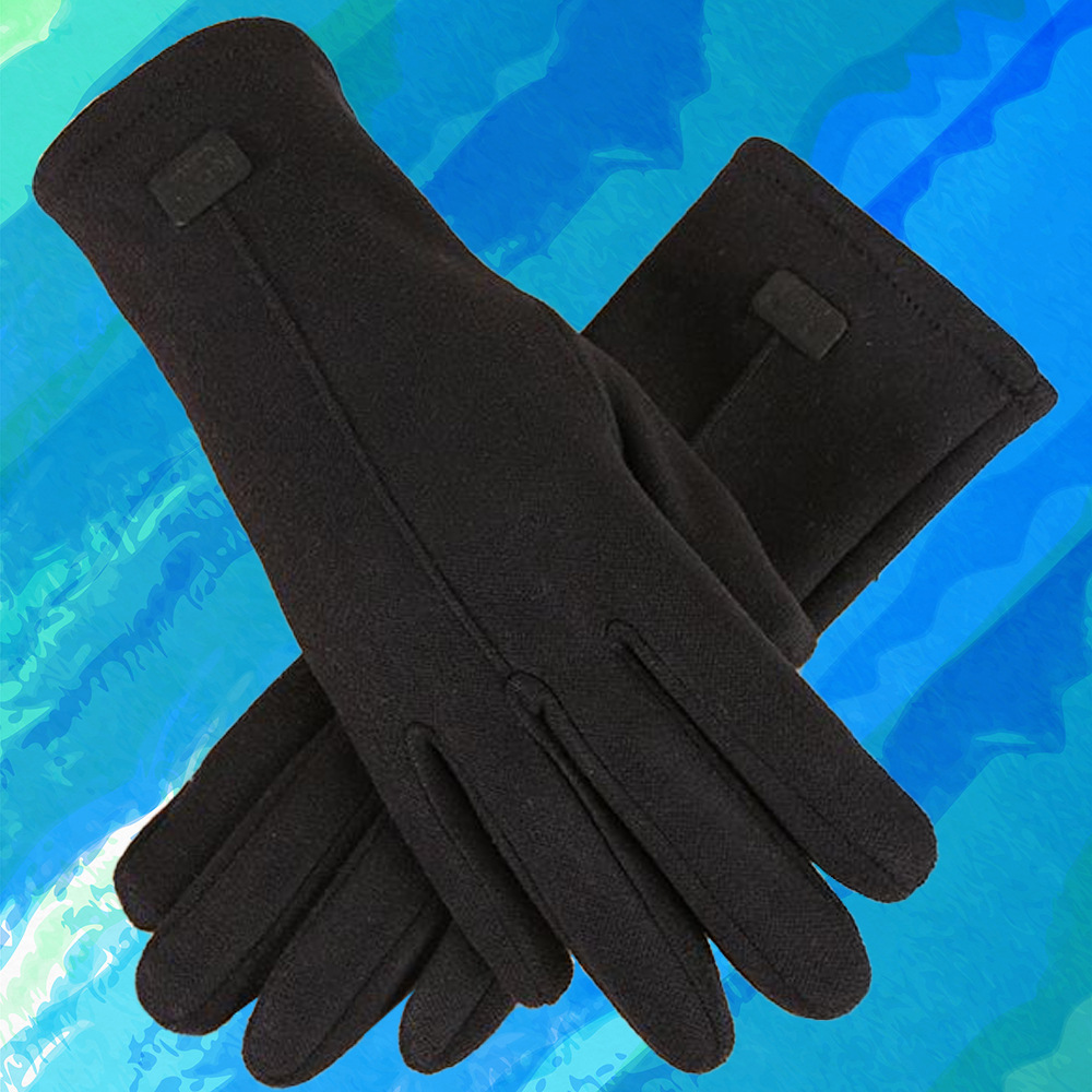 Guantes calientes hombres y mujeres invierno conejo terciopelo forro polar engrosado al aire libre equitación a prueba de frío tres líneas guantes de pantalla táctil