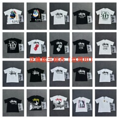 Stussy Stussy メンズ レディース 半袖 230g Tシャツ 夏 メンズ ルーズ ヘビーウェイト 高品質 Tシャツ スクリーン印刷