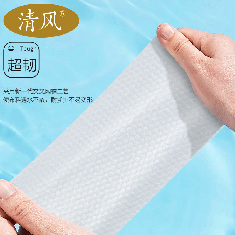 Estilo fresco desechable bolsa grande Toalla de cara que cuelga algodón suave toalla inferior bombeo húmedo y seco de doble uso removedor de maquillaje Toalla de limpieza fabricante