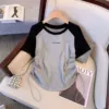 [Single piece] Gray-cotton top