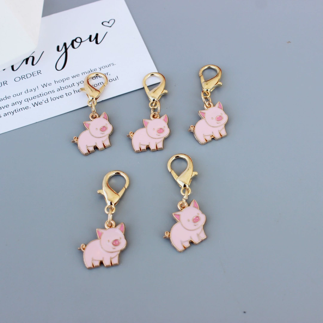 Новая розовая свинка, милая мультяшная пряжка в виде омара, подвесная сумка для ключей, ювелирные изделия, легкие маленькие предметы, готовые к продаже