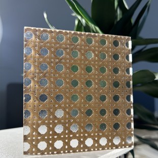 Hot Selling Flame Retardant Imitation Tide Organic Resin Bamboo Woven Board Imitation Rattan Color Rattan Board Decoration Decoration Screen Partition Cabinet Door