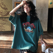 批发2025宽松女装短袖t恤女夏季韩版ins潮流时尚上衣服女一件代发