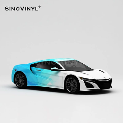 Automotive Film color changing film two-color pink - 152-18m-white-and-blue-plaid-camouflage