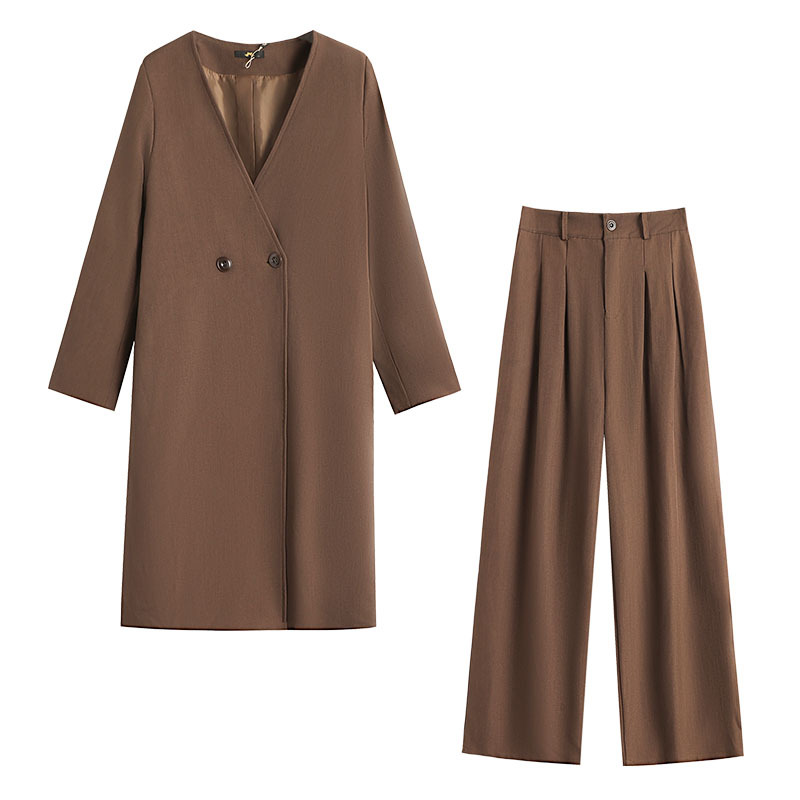 Damenbekleidung 120 350 Catties Plus Size Damenanzug Jacke + Hose Set High End Windjacke Herbst Neuer Stil_voghion.com