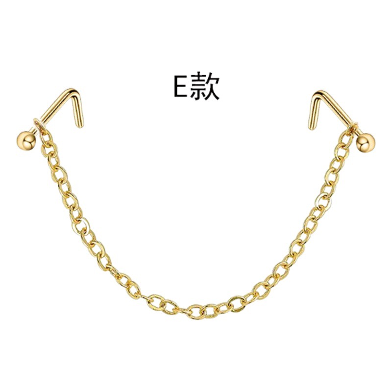 Stainless steel nose ring nose nail nose chain Amazon new nose chain puncture jewelry nose chain