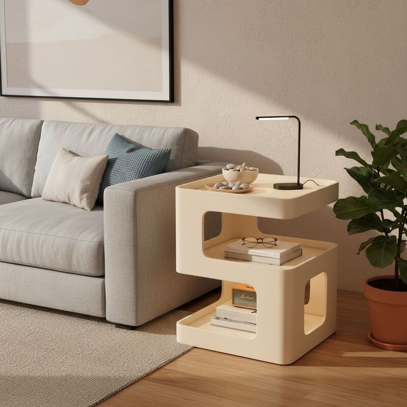 Side Table, Coffee Table, Side Cabinet, Simple Modern Creative Iron Small Table, Living Room, Small Apartment, Small Storage Shelf