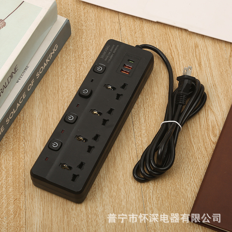 2USB + 1Type-c interfaz de carga inteligente 12 orificios con interruptor indicador blanco y negro puerta de seguridad opcional